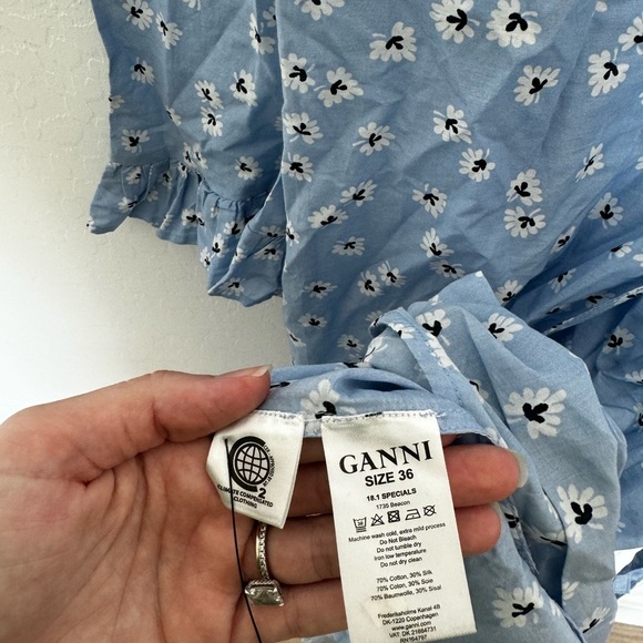 Ganni Light Blue Floral Dress - Picture 7 of 9